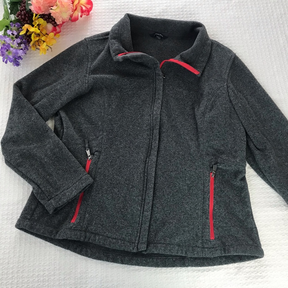 Lands’ End Zip Up Collared Gray Sweatshirt